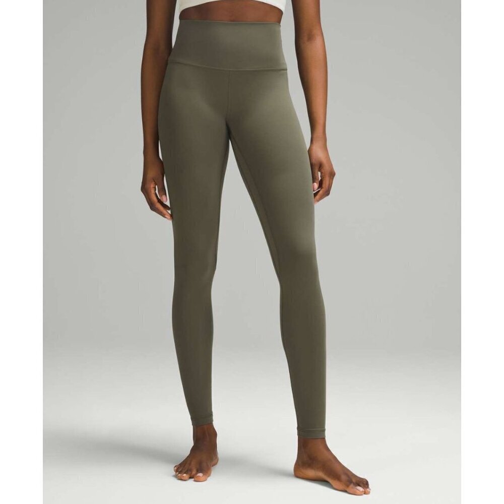Lululemon Ribbed Align High Rise Pant 25" in Army Green Size 8